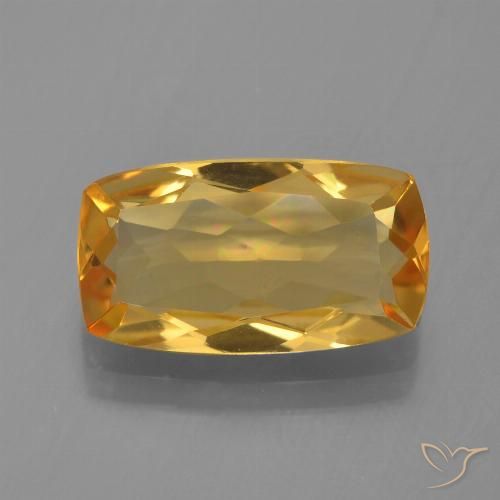 Citrine Doré-orange foncé naturelle Coussin, 2.53 ct, VVS-VS