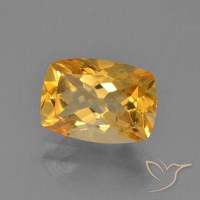 Citrine Doré-orange foncé naturelle Coussin, 2.65 ct, VVS-VS