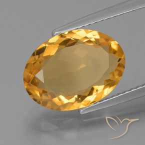 Citrine Orange-or moyen-léger naturelle ovale, 3.77 ct, VVS-VS