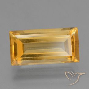 Citrine Doré moyen-foncé naturelle Baquette, 4.25 ct, VS