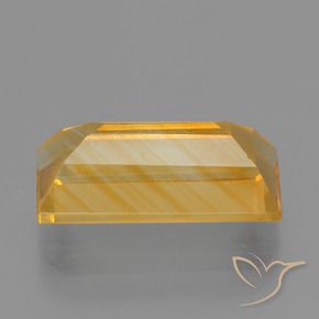 Citrine Orange-or naturelle Baquette, 3.92 ct, VS