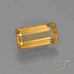 Citrine Doré moyen-foncé naturelle Baquette, 3.28 ct, VVS-VS