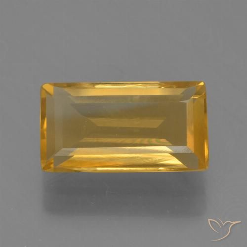 1.60ct Naturel Doré moyen-foncé Citrine, Baquette, VVS-VS