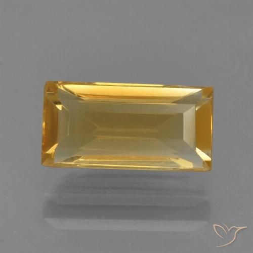 1.69ct Naturel Doré moyen-foncé Citrine, Baquette, VVS-VS