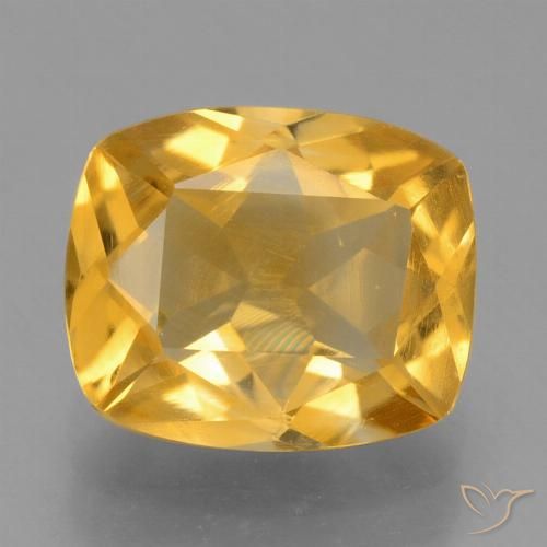 2.09ct Naturel Doré moyen Citrine, Coussin, VVS-VS