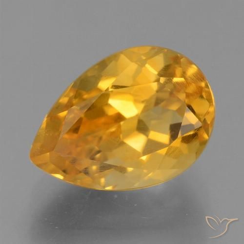 Citrine Doré-orange foncé naturelle En forme de poire, 2.76 ct, VS