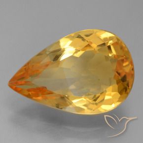 Citrine Doré-orange foncé naturelle En forme de poire, 3.93 ct, VVS-VS