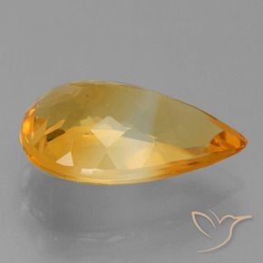 Citrine Doré-orange foncé naturelle En forme de poire, 3.93 ct, VVS-VS