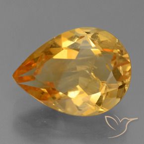 Citrine Doré-orange foncé naturelle En forme de poire, 2.58 ct, VS-SI