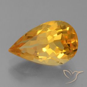 Citrine Or orange foncé naturelle En forme de poire, 3.21 ct, VVS-VS