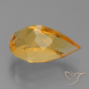 Citrine Or orange foncé naturelle En forme de poire, 3.21 ct, VVS-VS