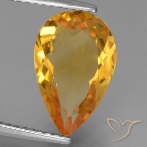 Citrine Doré-orange foncé naturelle En forme de poire, 2.95 ct, VVS-VS