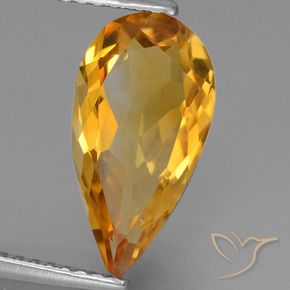 Citrine Doré-orange foncé naturelle En forme de poire, 2.62 ct, VVS-VS