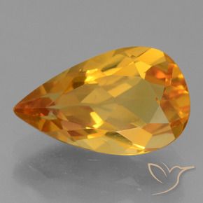 Citrine Or orange foncé naturelle En forme de poire, 2.22 ct, VS