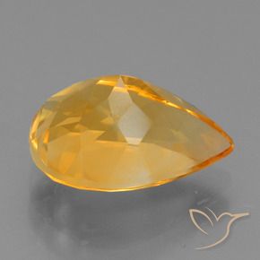 Citrine Orange foncé naturelle En forme de poire, 3.74 ct, VVS-VS