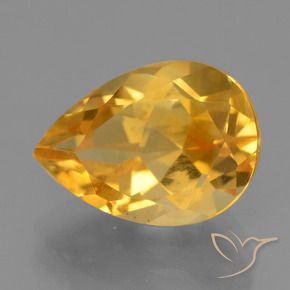 Citrine Doré-orange foncé naturelle En forme de poire, 4.01 ct, VS