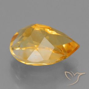 Citrine Doré-orange foncé naturelle En forme de poire, 4.01 ct, VS