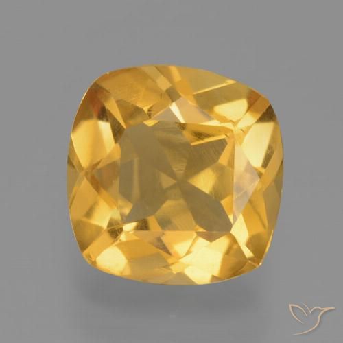 1.75ct Naturel Orange doré profond Citrine, Coussin, VS
