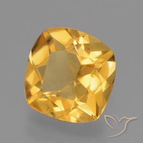 Citrine Orange doré profond naturelle Coussin, 1.75 ct, VS