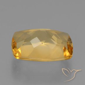 Citrine Doré moyen-foncé naturelle Coussin, 3.21 ct, VVS-VS