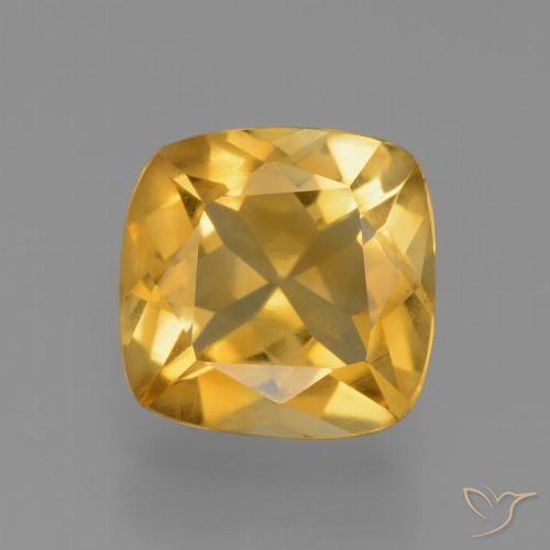 1.53ct Naturel Orange doré profond Citrine, Coussin, VS