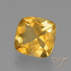 Citrine Orange doré profond naturelle Coussin, 1.53 ct, VS