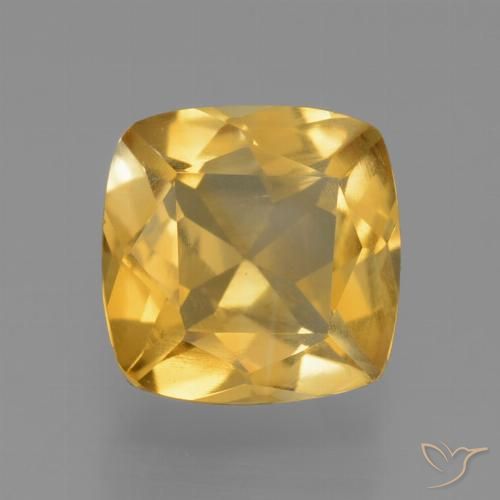 1.70ct Naturel Doré moyen-foncé Citrine, Coussin, VS