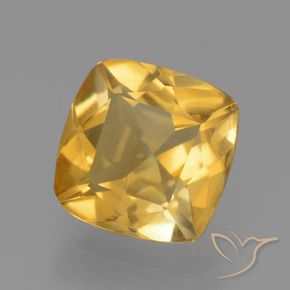 Citrine Doré moyen-foncé naturelle Coussin, 1.70 ct, VS