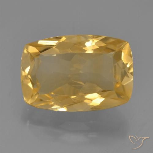 Citrine Doré moyen-foncé naturelle Coussin, 4.58 ct, VS