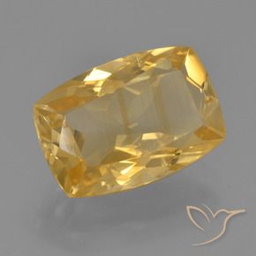 Citrine Doré moyen-foncé naturelle Coussin, 4.58 ct, VS