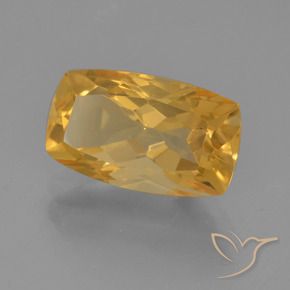 Citrine Orange doré profond naturelle Coussin, 3.32 ct, VVS-VS