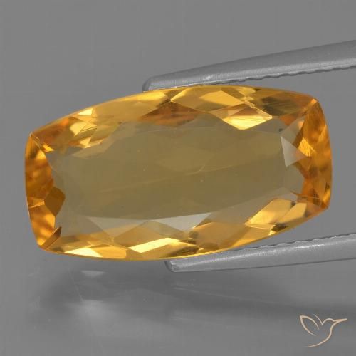 3.94ct Naturel Doré-orange foncé Citrine, Coussin, VVS-VS