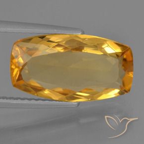 Citrine Doré-orange foncé naturelle Coussin, 3.94 ct, VVS-VS