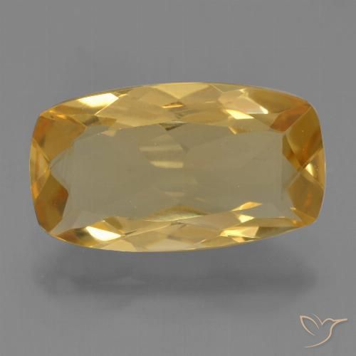 Citrine Doré moyen-foncé naturelle Coussin, 3.27 ct, VVS-VS