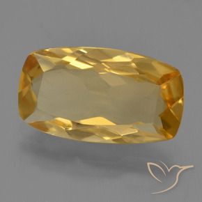 Citrine Doré moyen-foncé naturelle Coussin, 3.27 ct, VVS-VS