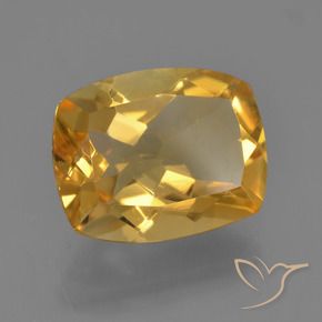 Citrine Orange doré profond naturelle Coussin, 2.95 ct, VVS-VS