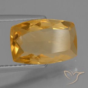 Citrine Doré-orange foncé naturelle Coussin, 3.07 ct, VVS-VS