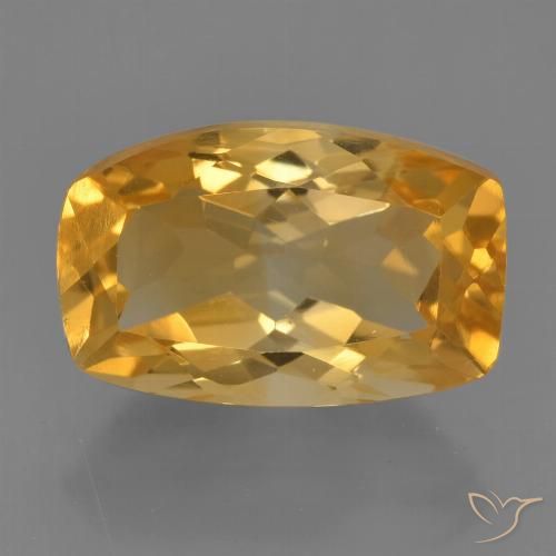 4.43ct Naturel Doré moyen-foncé Citrine, Coussin, VVS-VS