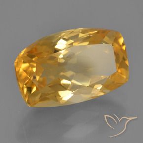 Citrine Doré moyen-foncé naturelle Coussin, 4.43 ct, VVS-VS