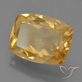 Citrine Orange doré profond naturelle Coussin, 4.29 ct, VVS-VS