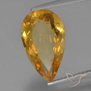 Citrine Doré moyen-foncé naturelle En forme de poire, 3.51 ct, VVS-VS