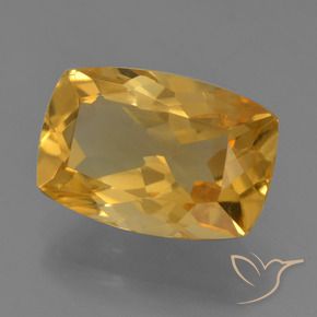 Citrine Doré moyen-foncé naturelle Coussin, 3.66 ct, VVS-VS