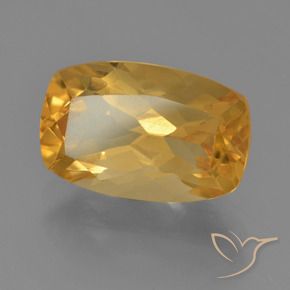 Citrine Orange doré profond naturelle Coussin, 3.32 ct, VVS-VS