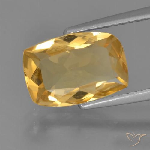 Citrine Doré moyen-foncé naturelle Coussin, 2.45 ct, VS