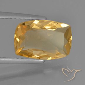 Citrine Doré moyen-foncé naturelle Coussin, 2.45 ct, VS