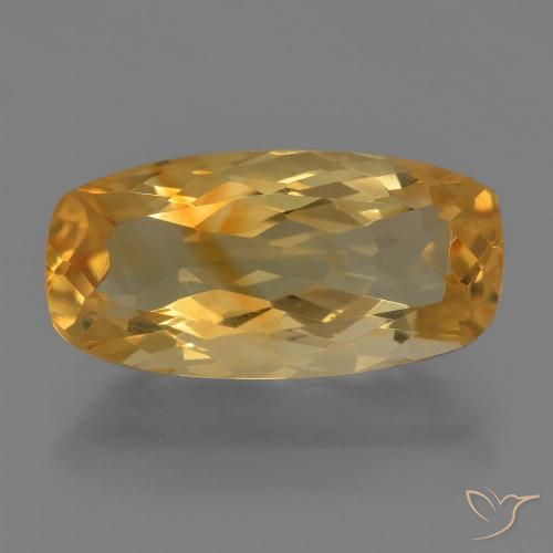 Citrine Doré moyen-foncé naturelle Coussin, 3.99 ct, VVS-VS
