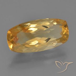 Citrine Doré moyen-foncé naturelle Coussin, 3.99 ct, VVS-VS