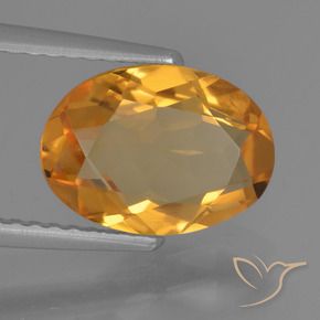 Citrine Orange foncé naturelle ovale, 1.92 ct, VVS-VS
