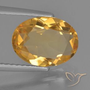 Citrine Doré moyen-foncé naturelle ovale, 2.12 ct, VVS-VS