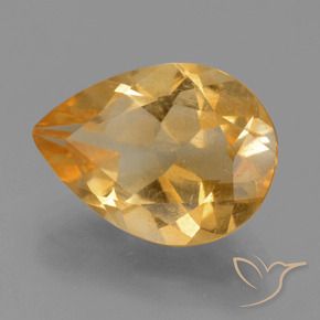 Citrine Orange-or moyen-léger naturelle En forme de poire, 2.99 ct, VS